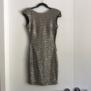 Zara silver sequence open back dress